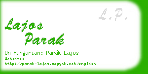 lajos parak business card
