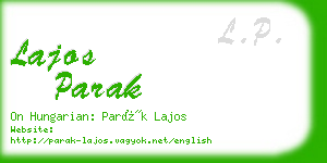 lajos parak business card